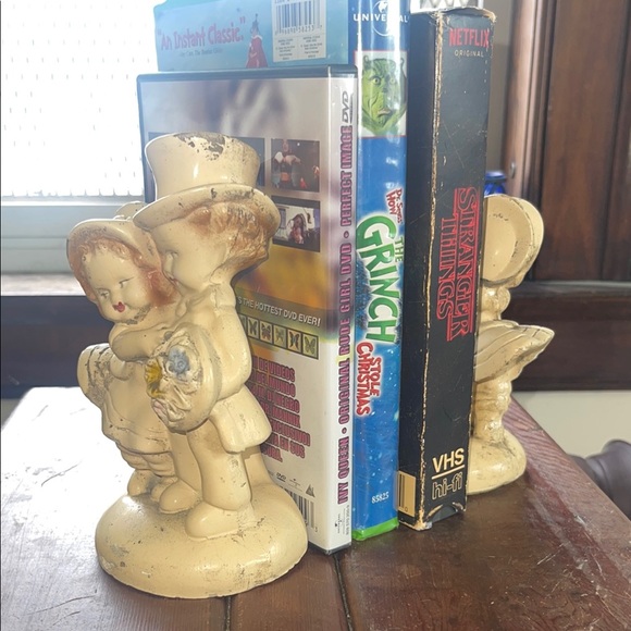 Other - Vintage Cream Bookends with Figurines